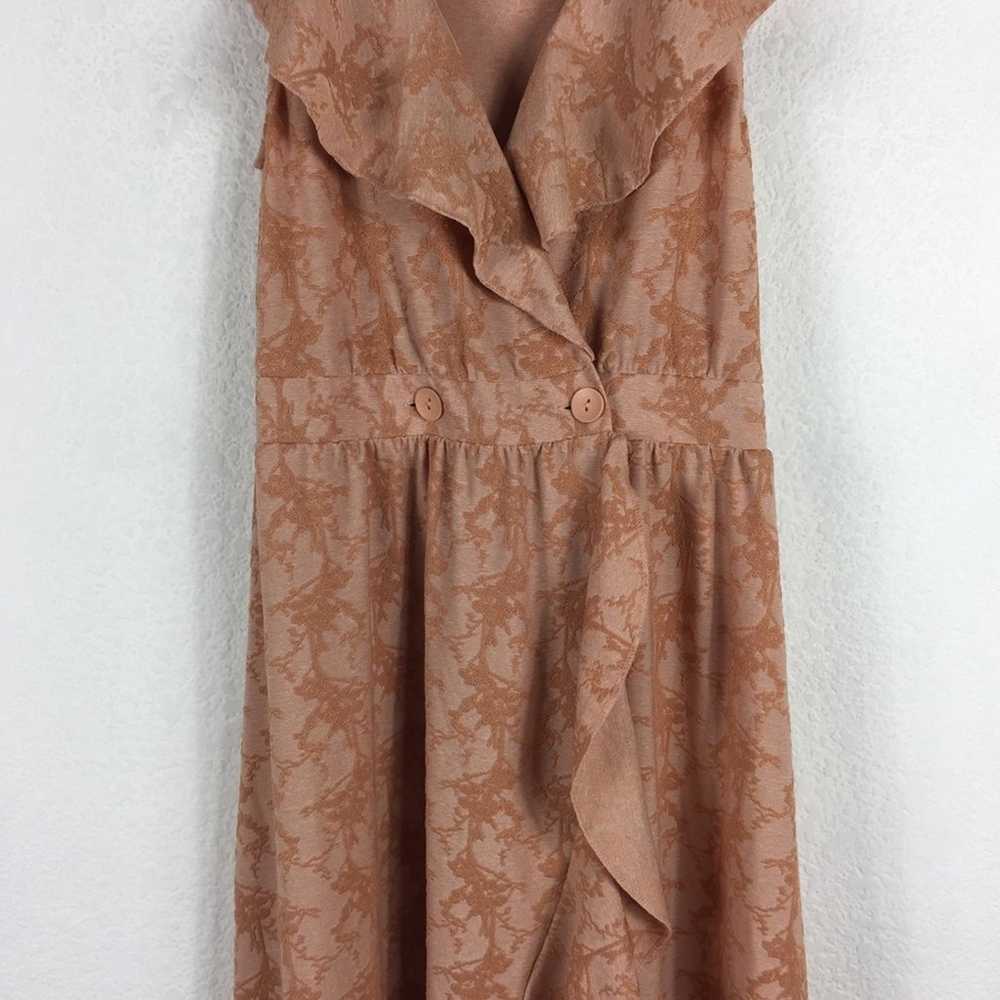 Zara Peach Sleeveless V-Neck Ruffle Wrap Knit Mid… - image 8