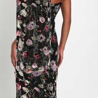 Lulus Unreal Beauty Black Floral Burnout Velvet S… - image 1