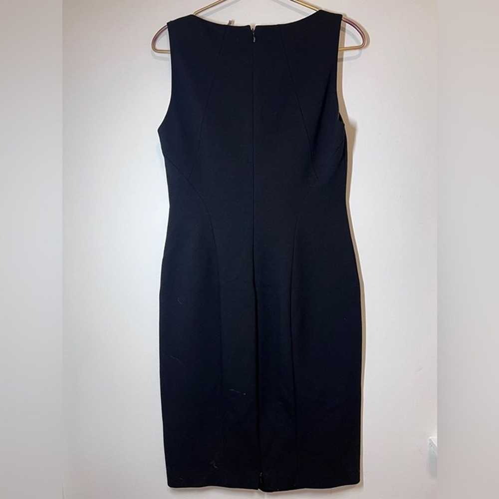 Elie Tahari Black V Neck Sheath Dress - image 5