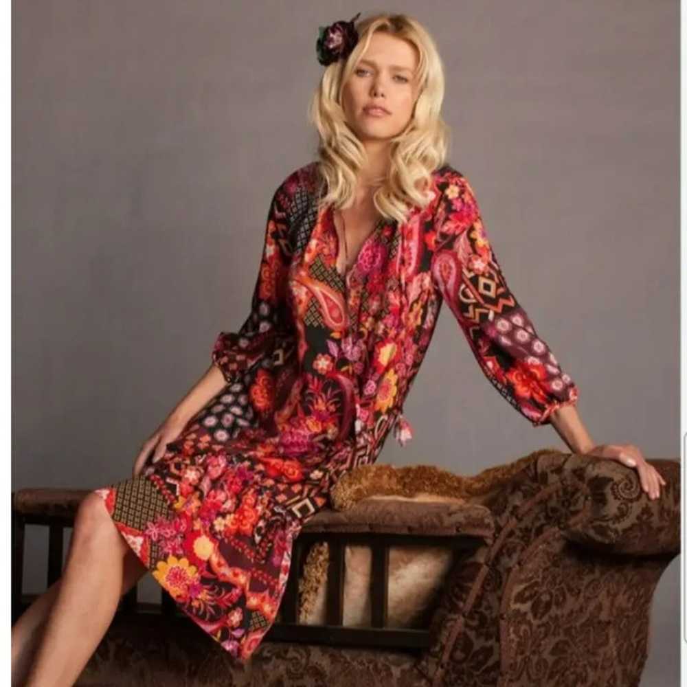 Trina Turk Jaine Silk Mini Dress Mixed Floral Pat… - image 3