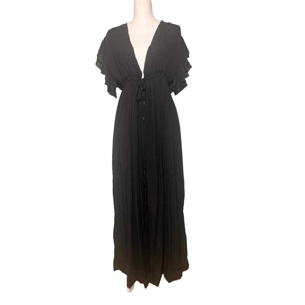 Flawless Size Small Black Maxi Dress Deep Plunge … - image 2