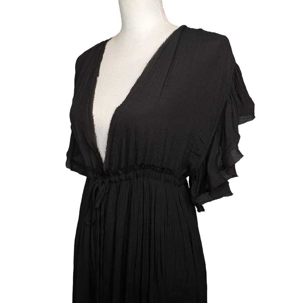 Flawless Size Small Black Maxi Dress Deep Plunge … - image 5