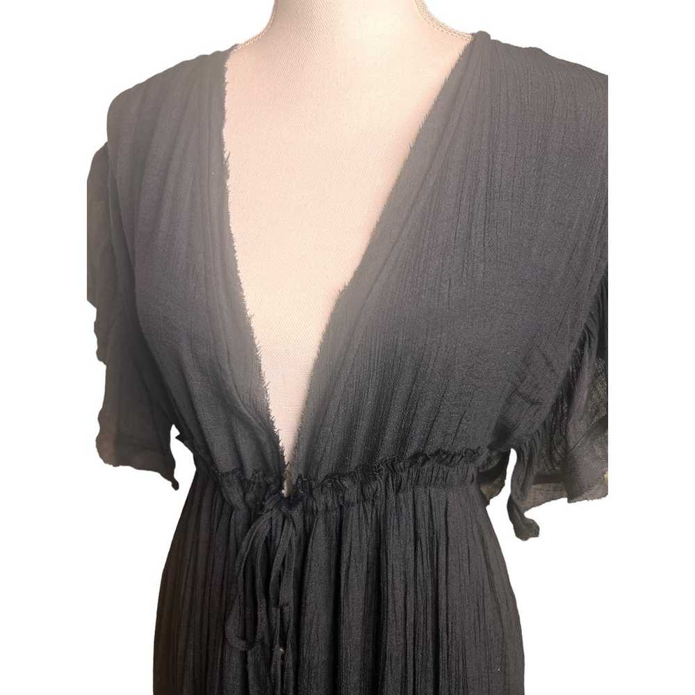 Flawless Size Small Black Maxi Dress Deep Plunge … - image 7