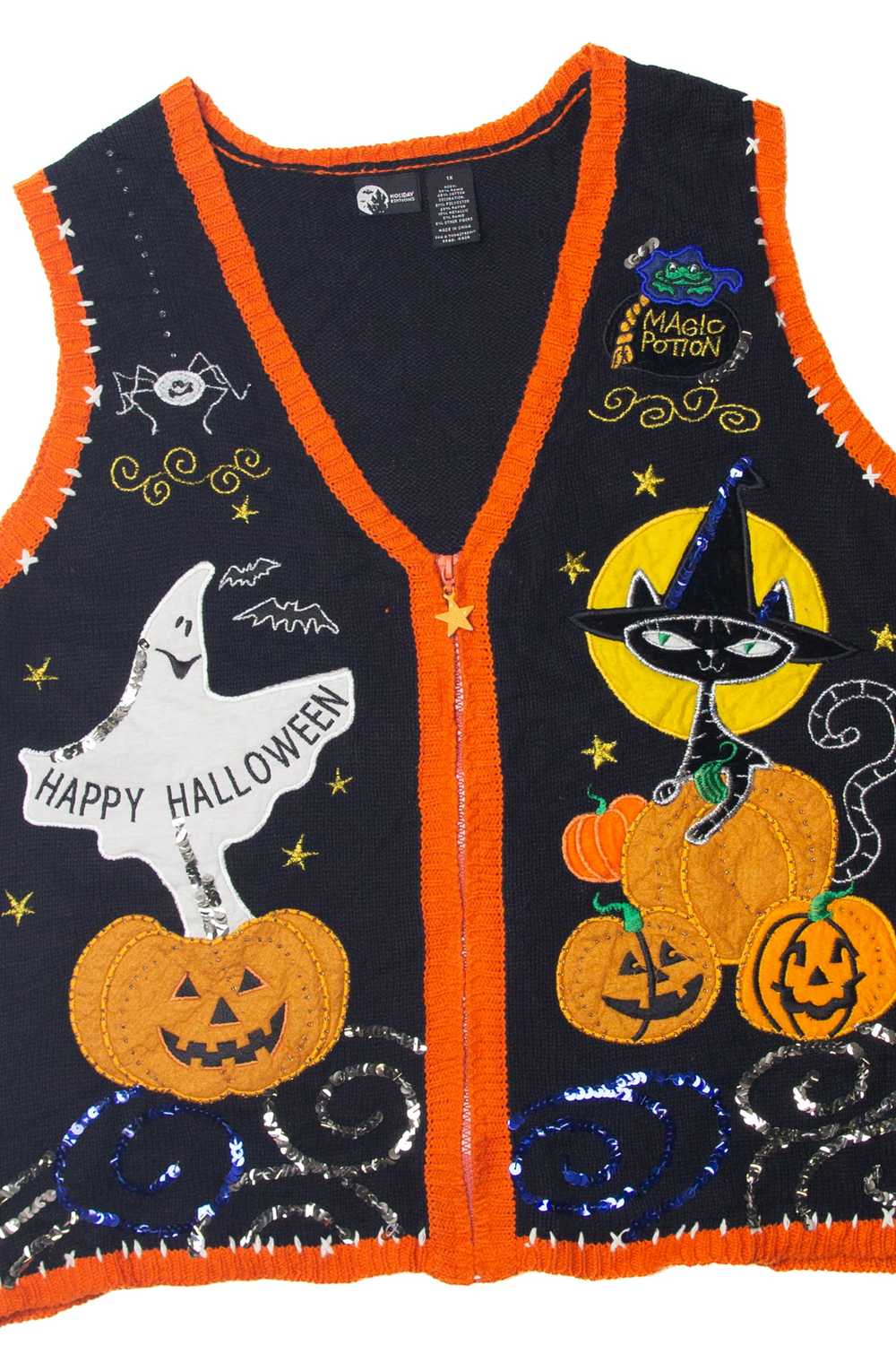 Vintage Holiday Editions "Happy Halloween" Sweater - image 2