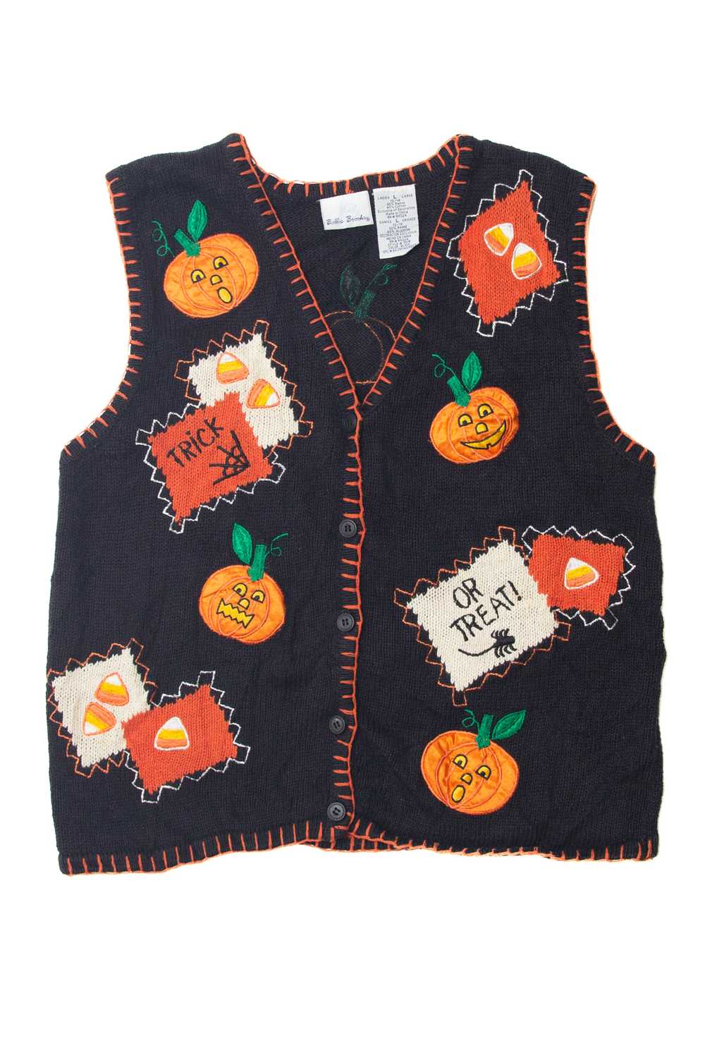 Vintage Pumpkin "Trick or Treat" Vest - image 1