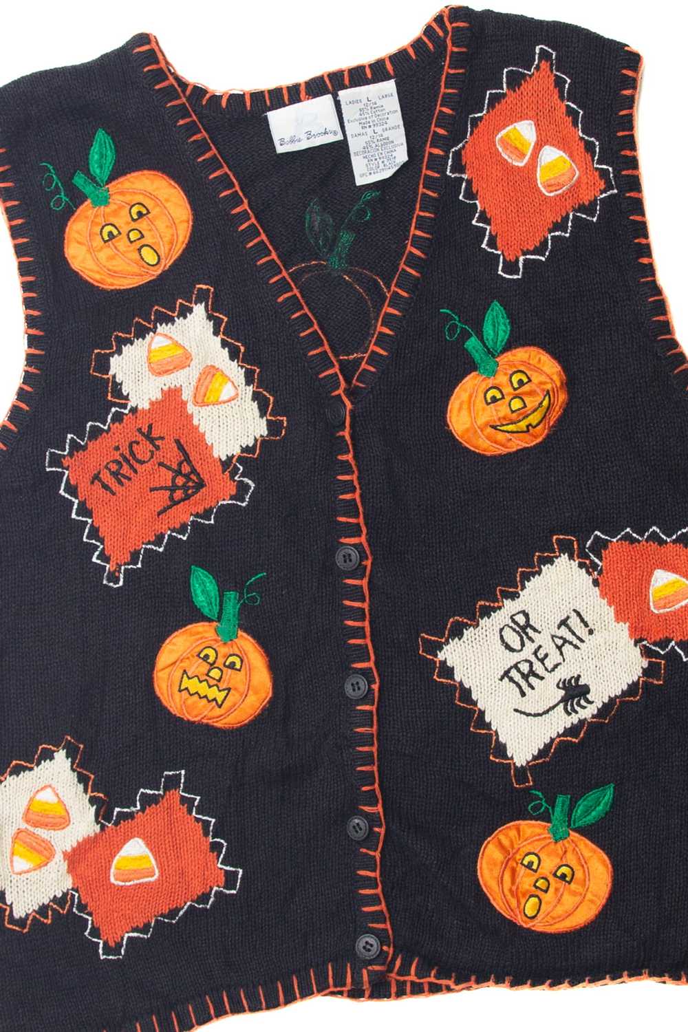 Vintage Pumpkin "Trick or Treat" Vest - image 2