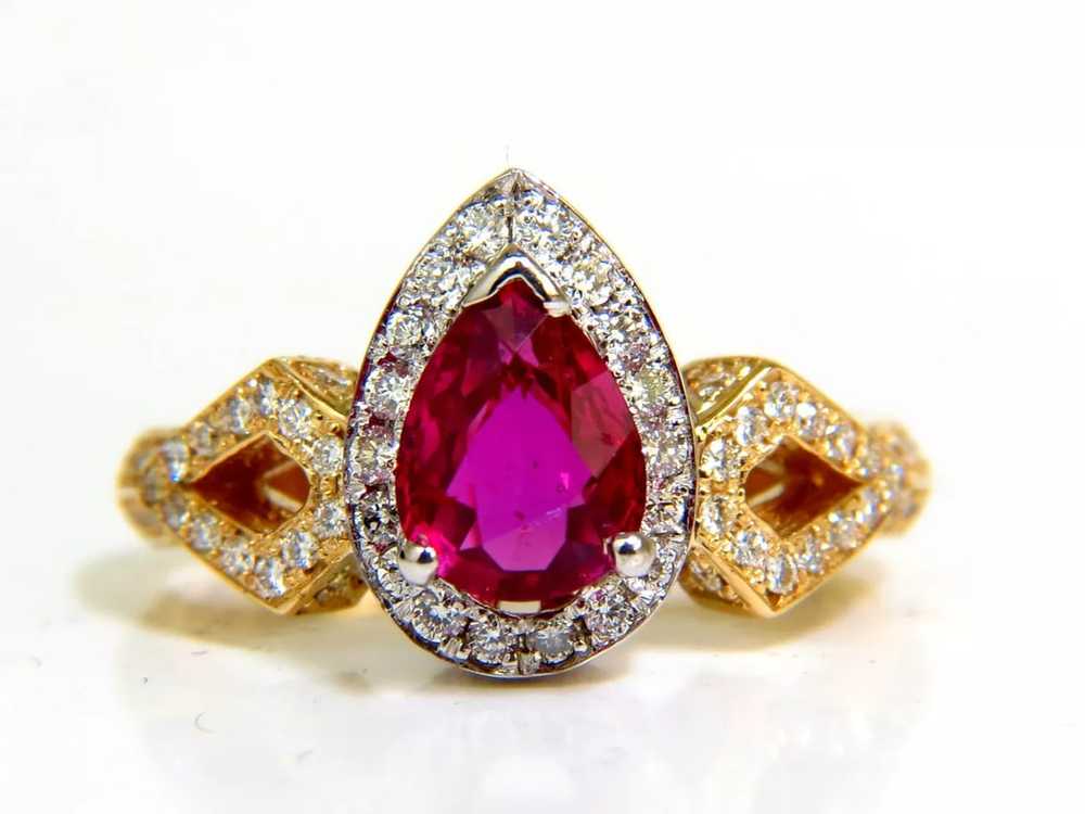 GIA NO HEAT 2.40CT NATURAL RUBY DIAMOND RING CLAS… - image 11