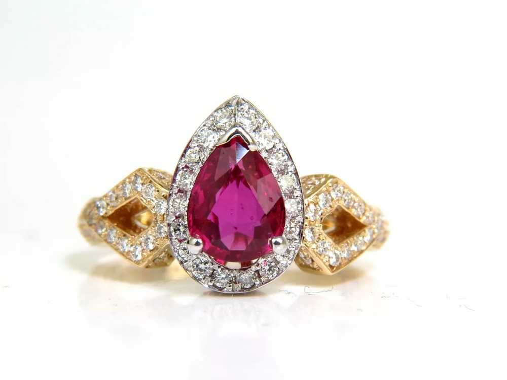 GIA NO HEAT 2.40CT NATURAL RUBY DIAMOND RING CLAS… - image 5