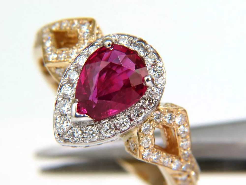 GIA NO HEAT 2.40CT NATURAL RUBY DIAMOND RING CLAS… - image 8