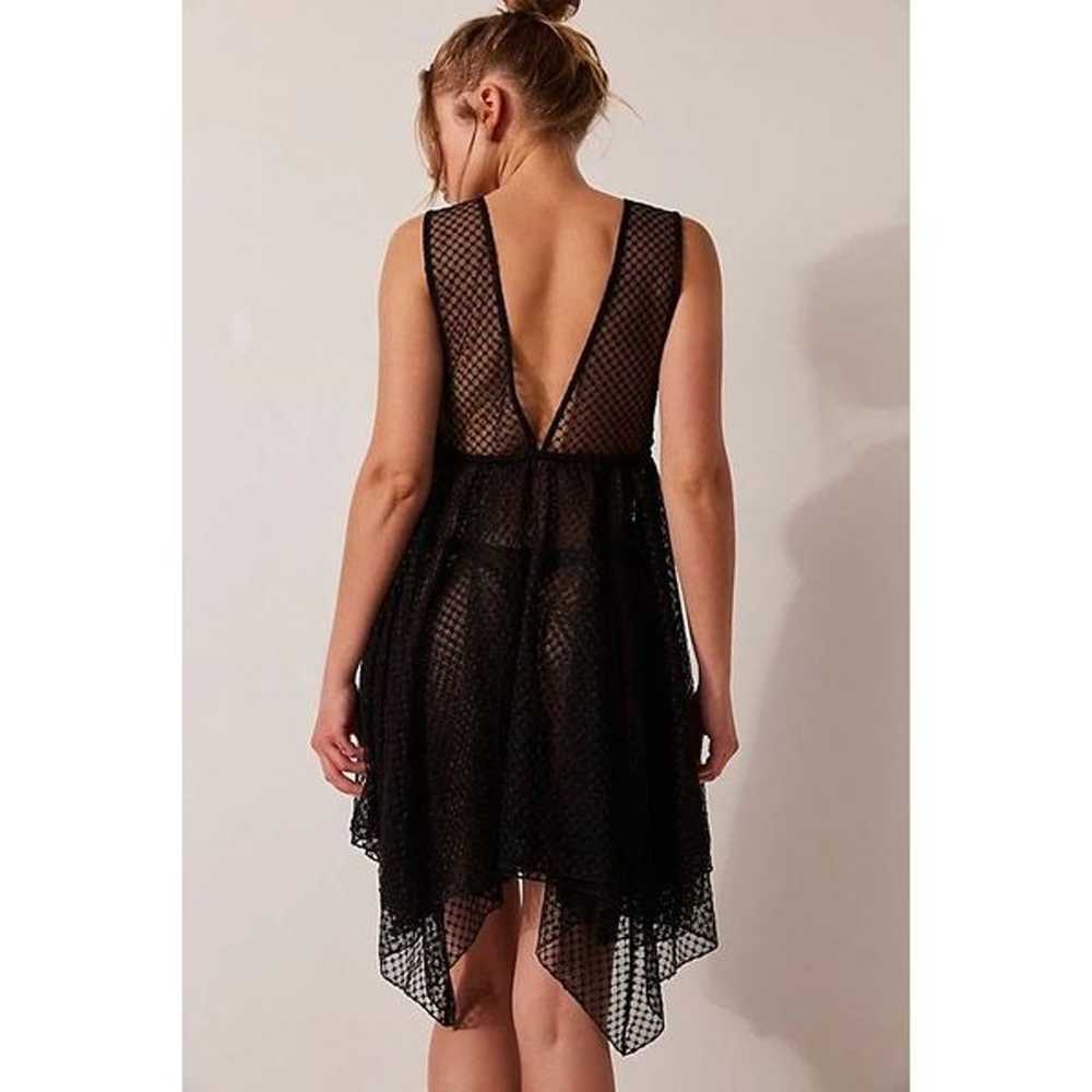 Free People size S Sheer Babydoll Dress Black Dot… - image 2