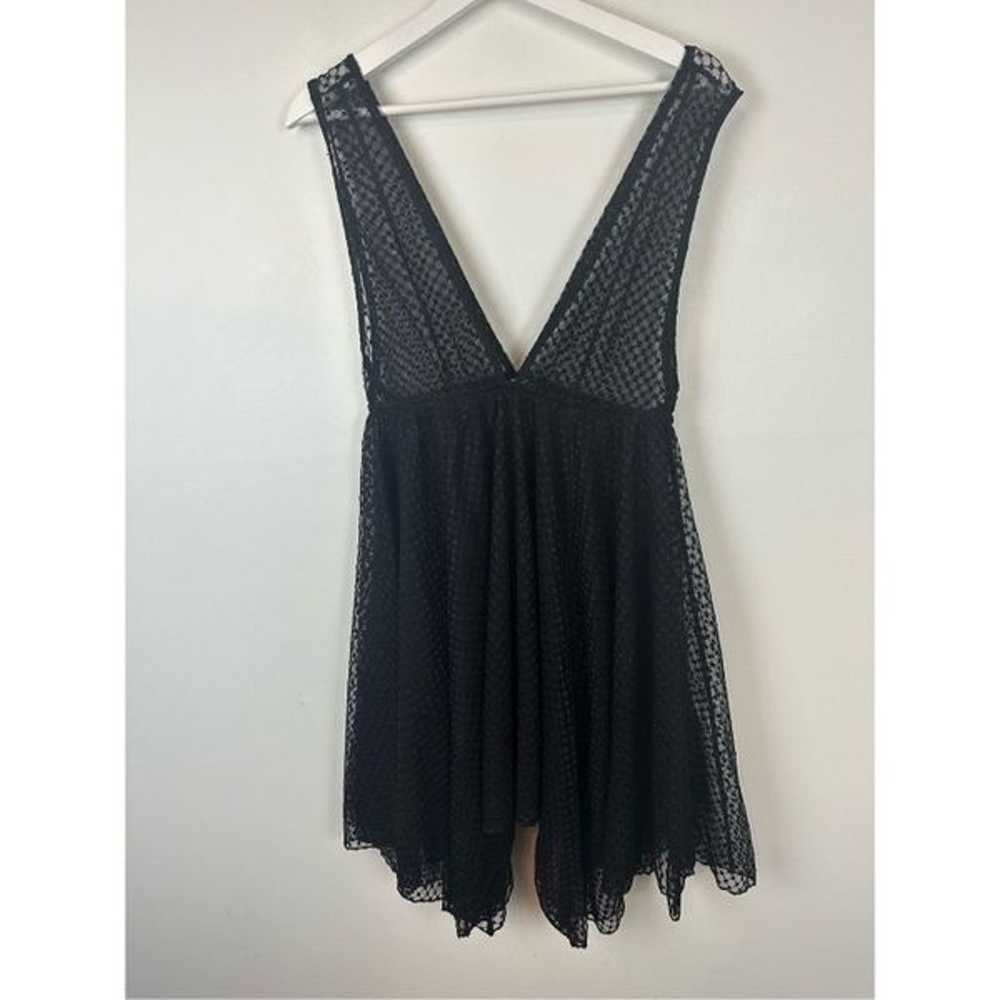 Free People size S Sheer Babydoll Dress Black Dot… - image 4