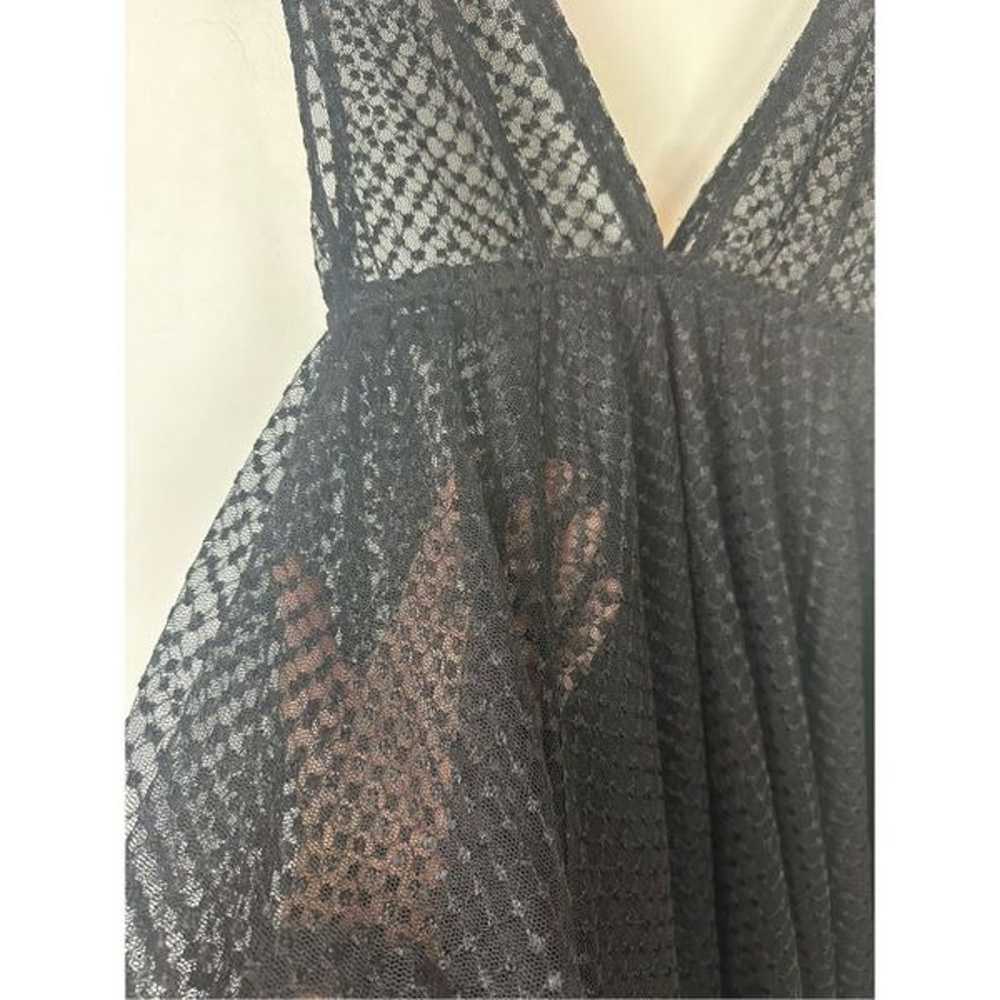 Free People size S Sheer Babydoll Dress Black Dot… - image 5