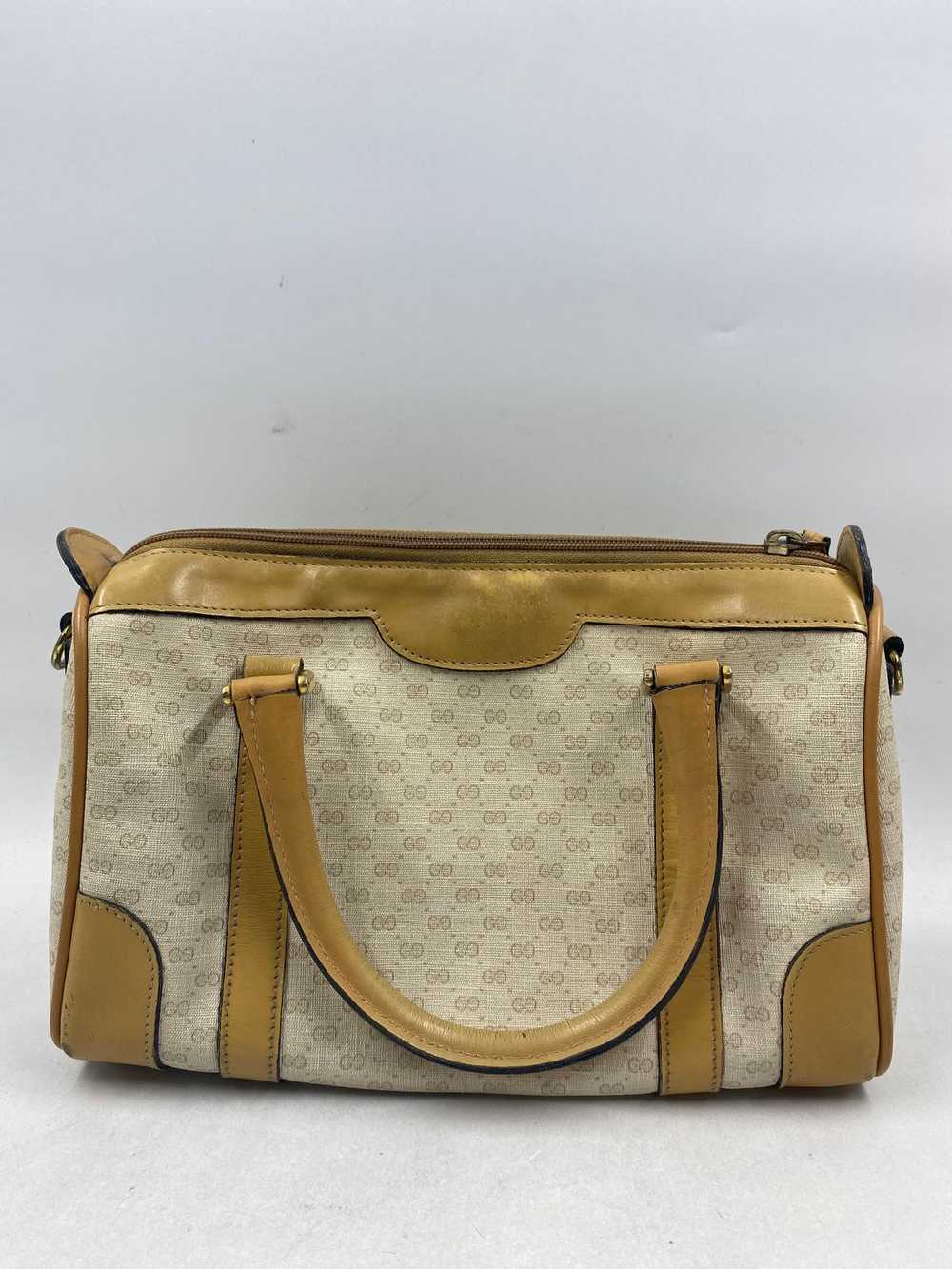 Authentic Gucci Vintage Micro GG Boston Beige Lea… - image 1