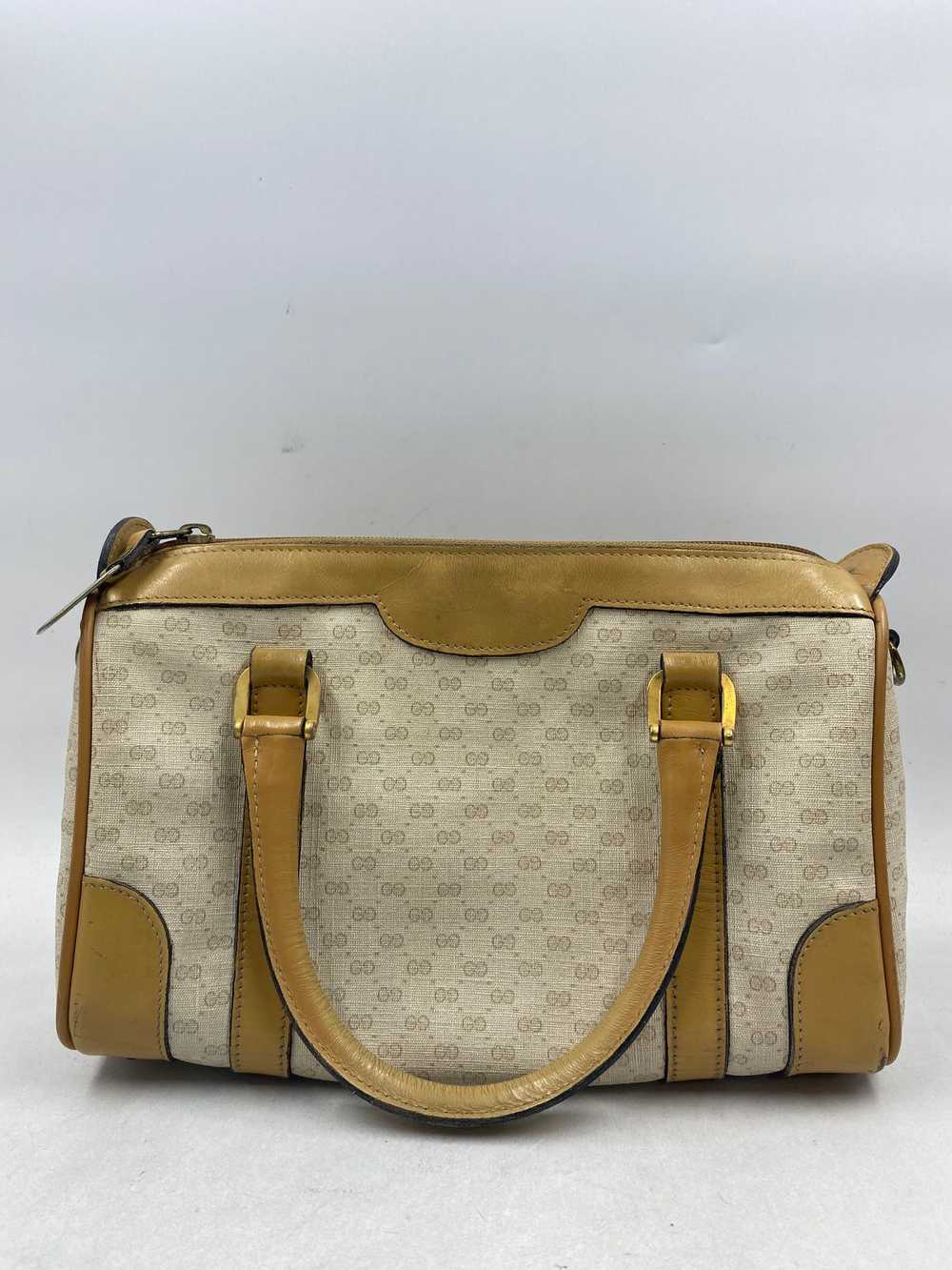 Authentic Gucci Vintage Micro GG Boston Beige Lea… - image 2