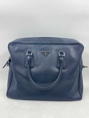 Authentic Prada Blue Leather Messenger Bag