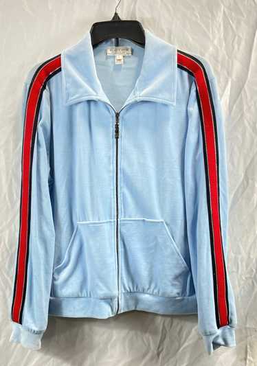 St. John Sport Blue Velvet Track Jacket - Size Lar