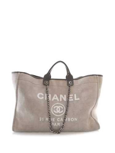 CHANEL Pre-Owned 2014-2015 XL Canvas Deauville sat