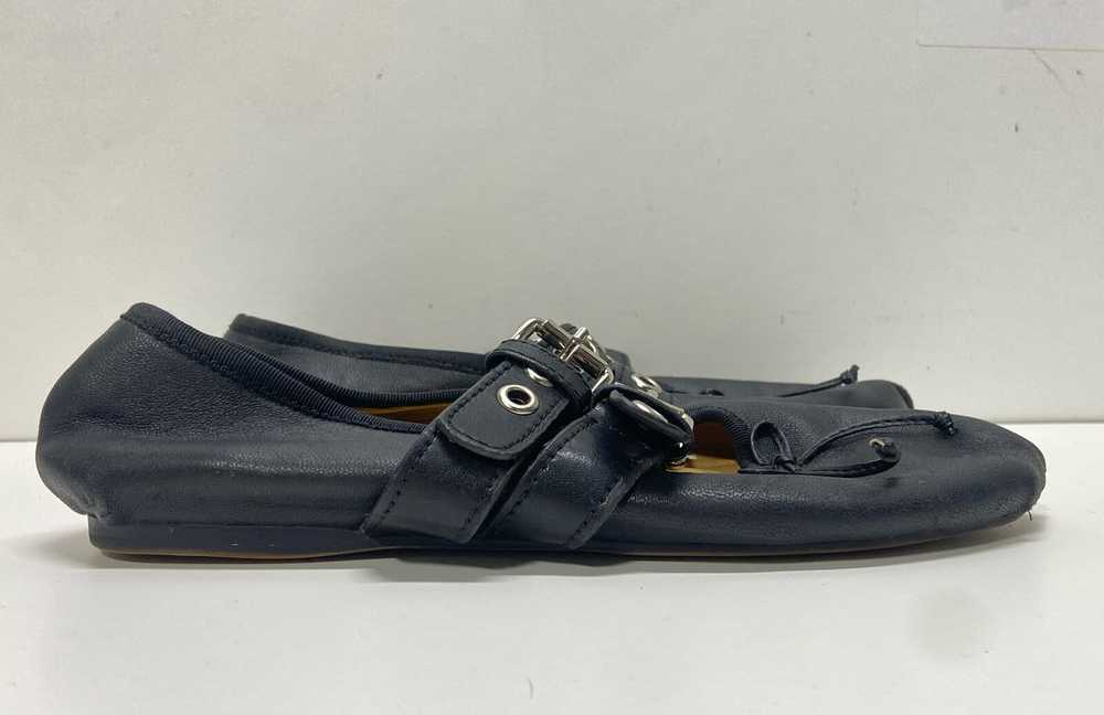 Kaitlyn Pan Leather Buckle Strap Ballet Flats Bla… - image 3