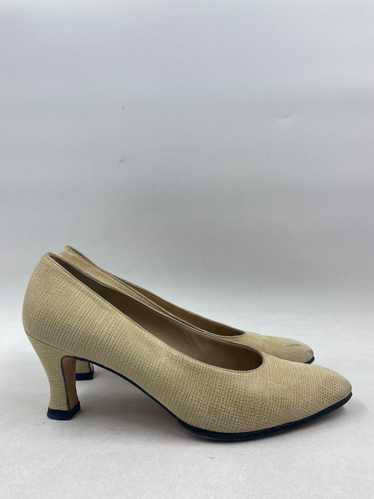 Authentic Salvatore Ferragamo Beige Pump Heel W 8