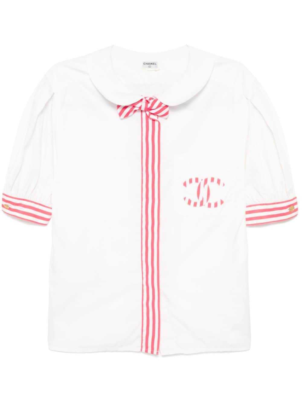 CHANEL Pre-Owned 1990-2000s striped short-sleeves… - image 1