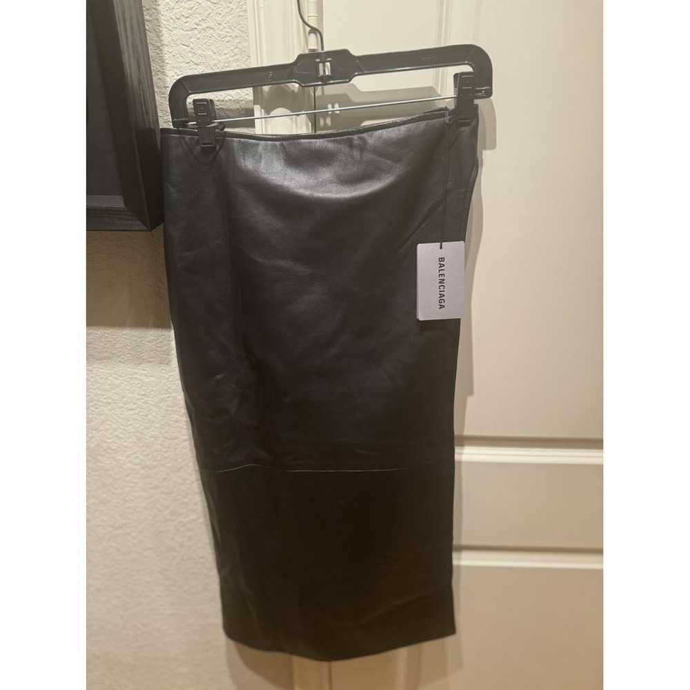 Balenciaga Leather mid-length skirt - image 8