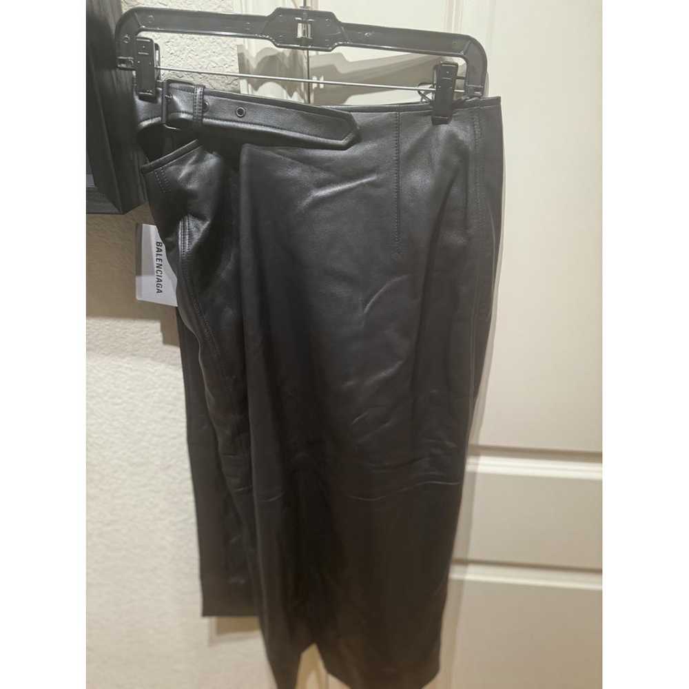 Balenciaga Leather mid-length skirt - image 9