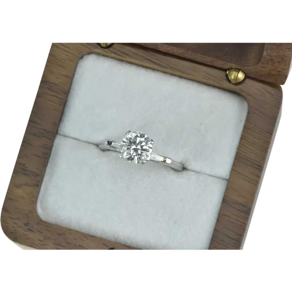 Platinum 1.59 Ctw Round Diamond Classic Engagemen… - image 1