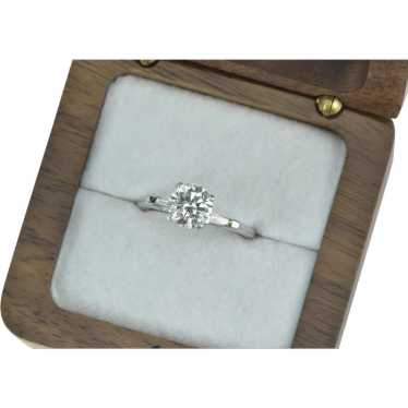 Platinum 1.59 Ctw Round Diamond Classic Engagemen… - image 1