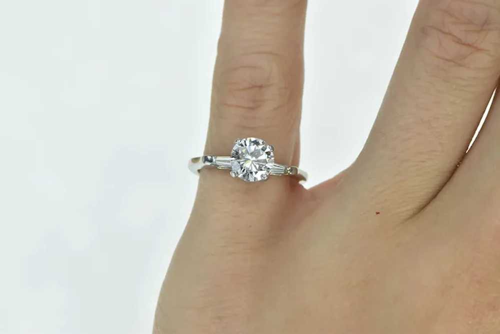 Platinum 1.59 Ctw Round Diamond Classic Engagemen… - image 5