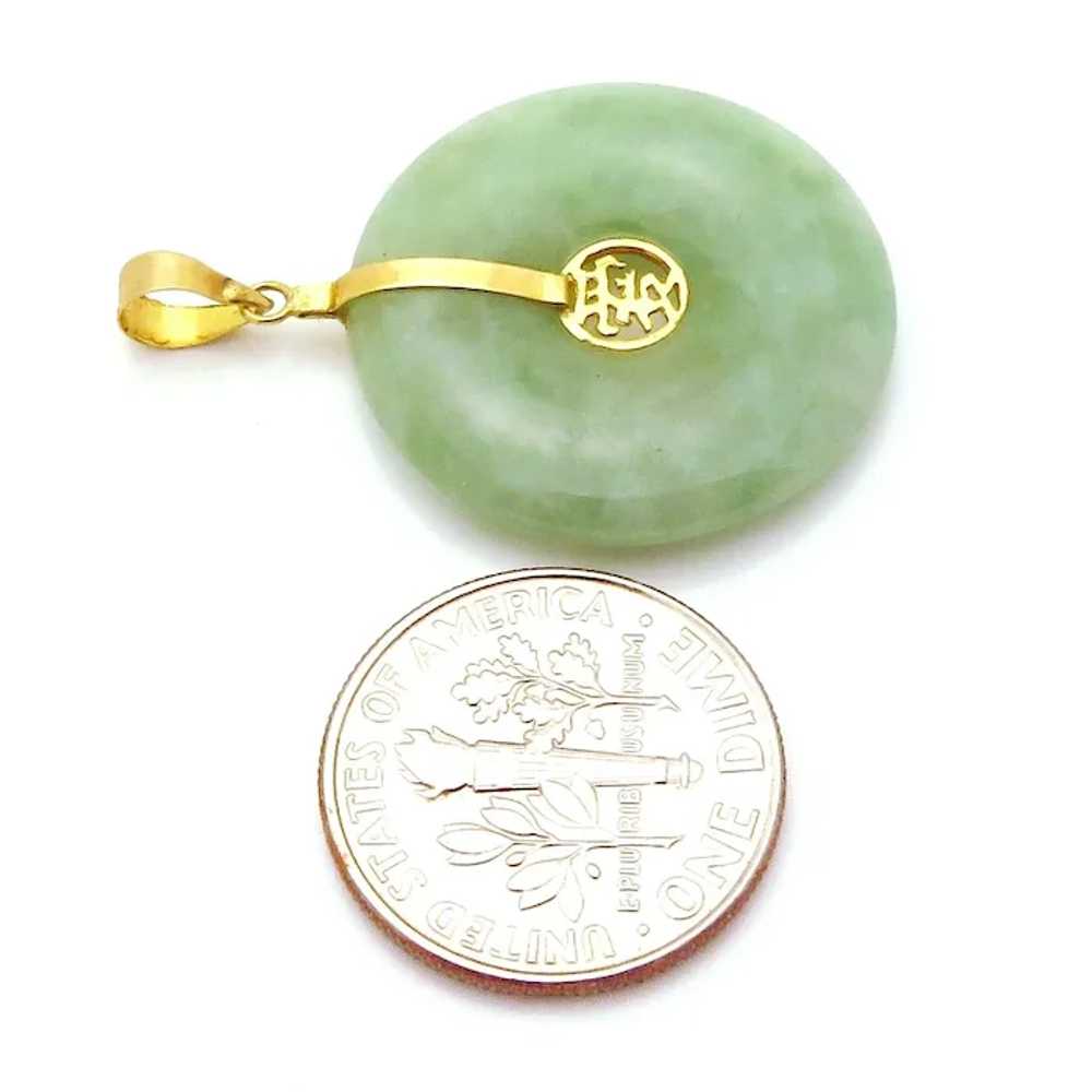 Vintage 14K Gold Green Jade Chinese  Love & Happi… - image 2