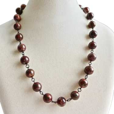 Poppy Jasper Necklace with Matching Earrings, 20" - image 1