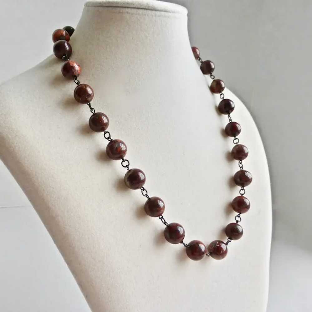 Poppy Jasper Necklace with Matching Earrings, 20" - image 2