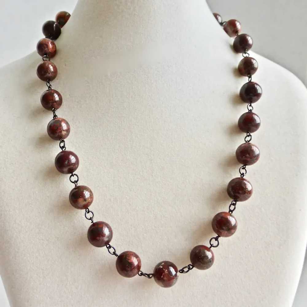 Poppy Jasper Necklace with Matching Earrings, 20" - image 8