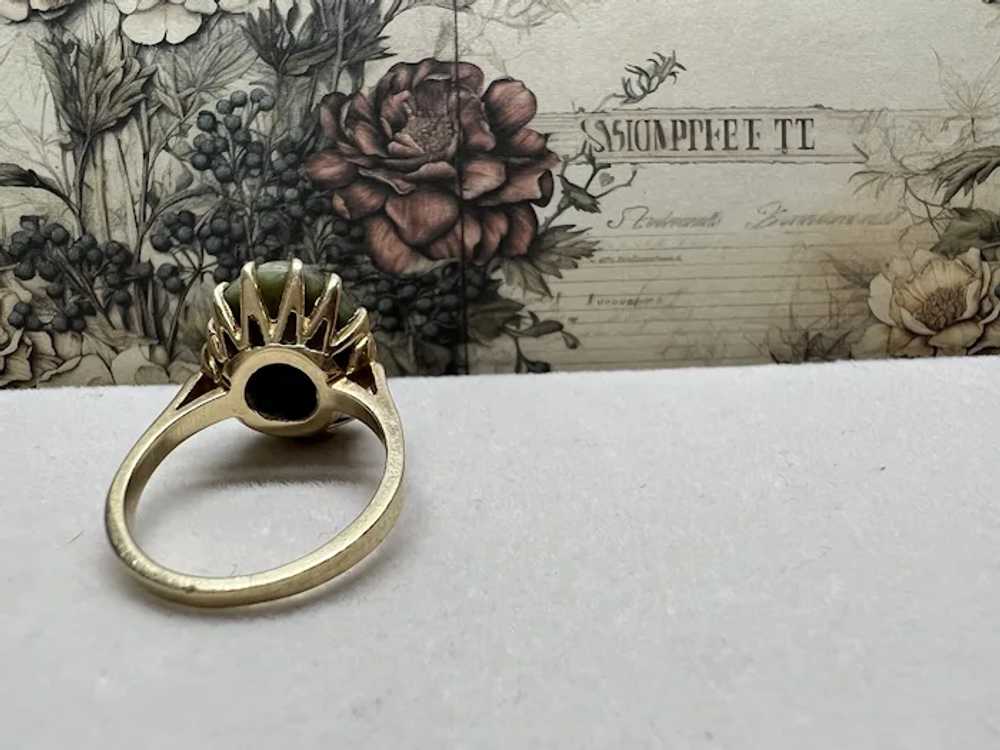 Vintage 10k Solid Yellow Gold Cocktail Ring featu… - image 3