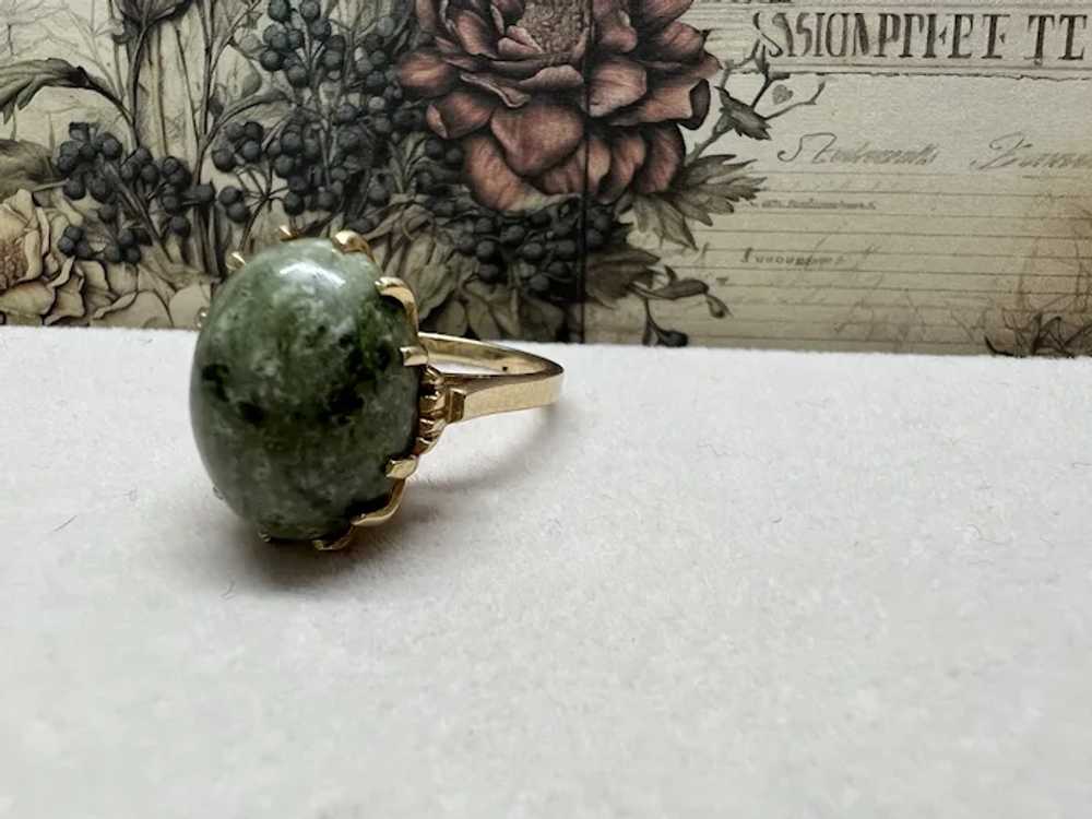 Vintage 10k Solid Yellow Gold Cocktail Ring featu… - image 7