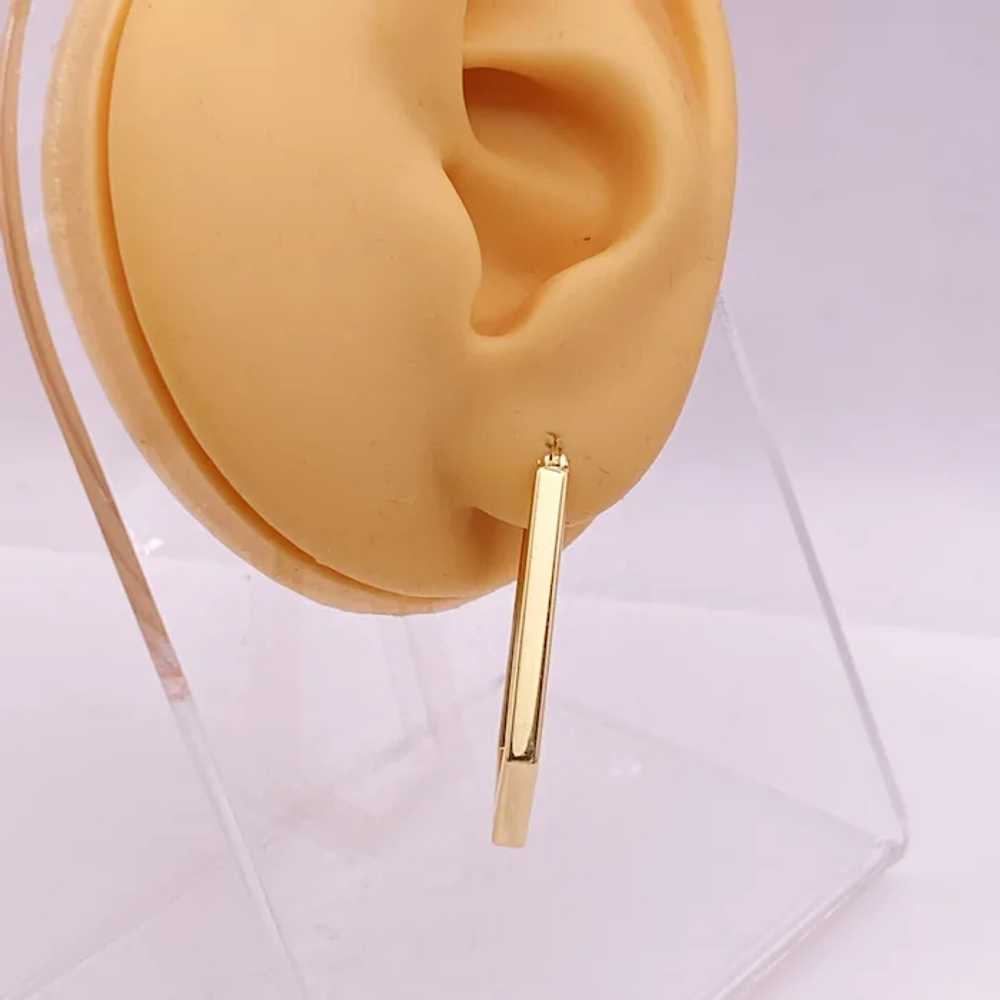 Geometric Hoop Earrings 14K Gold - image 3