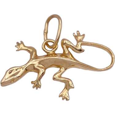 Lizard Reptile Charm or Pendant 14K Gold Three-Di… - image 1