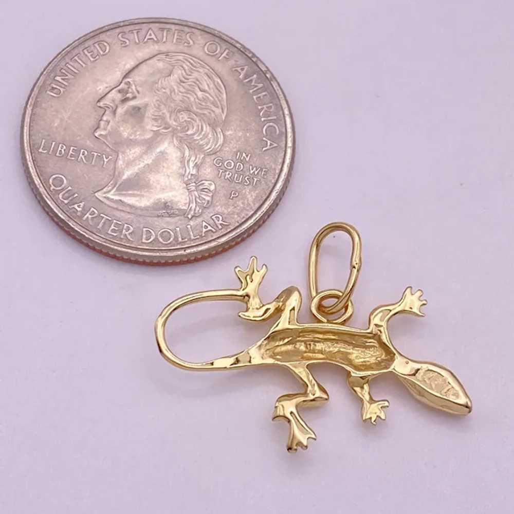 Lizard Reptile Charm or Pendant 14K Gold Three-Di… - image 2