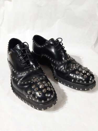 Prada FW 2009 Runway Studded Leather Derby Shoes - image 1