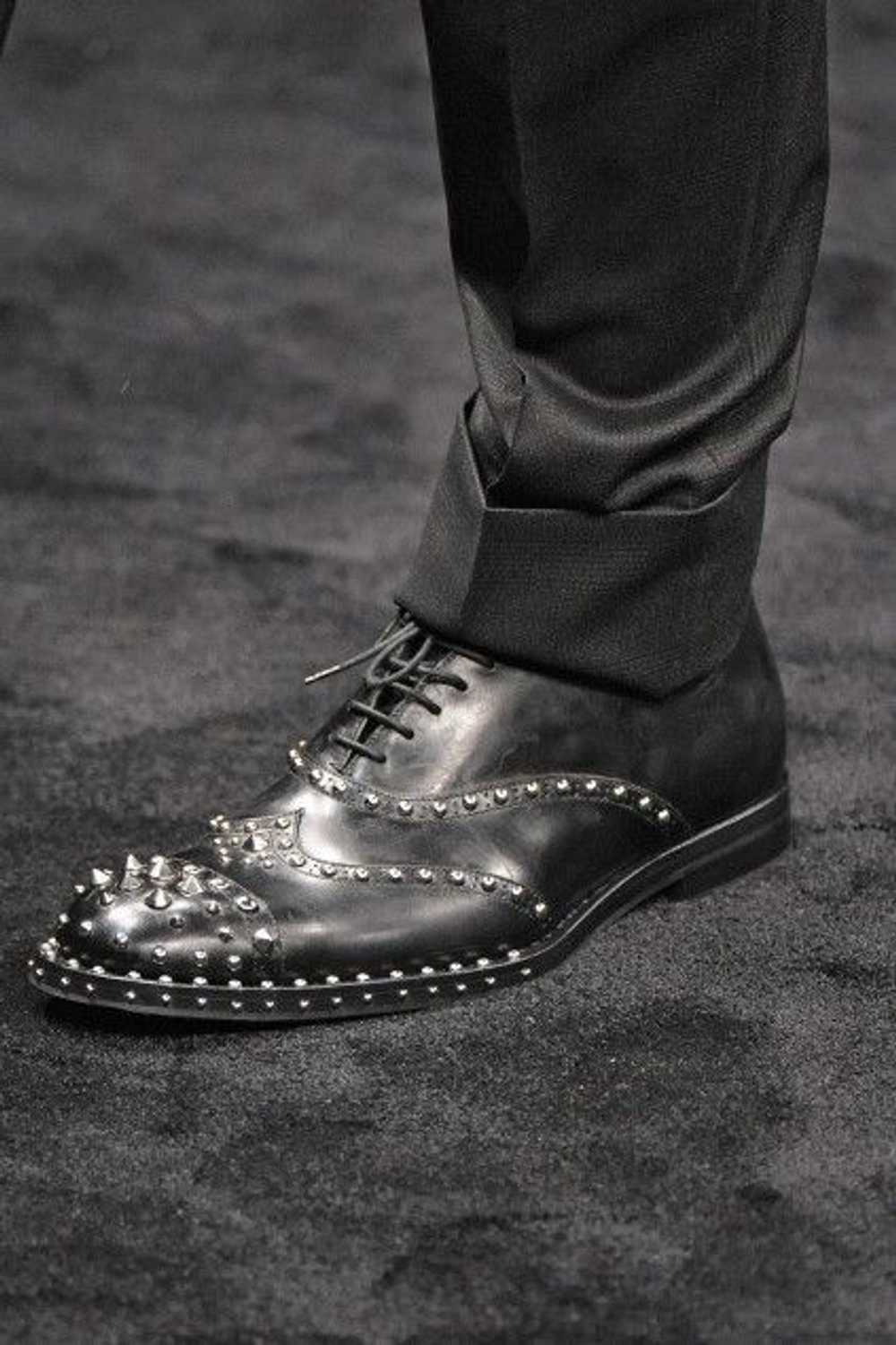 Prada FW 2009 Runway Studded Leather Derby Shoes - image 3