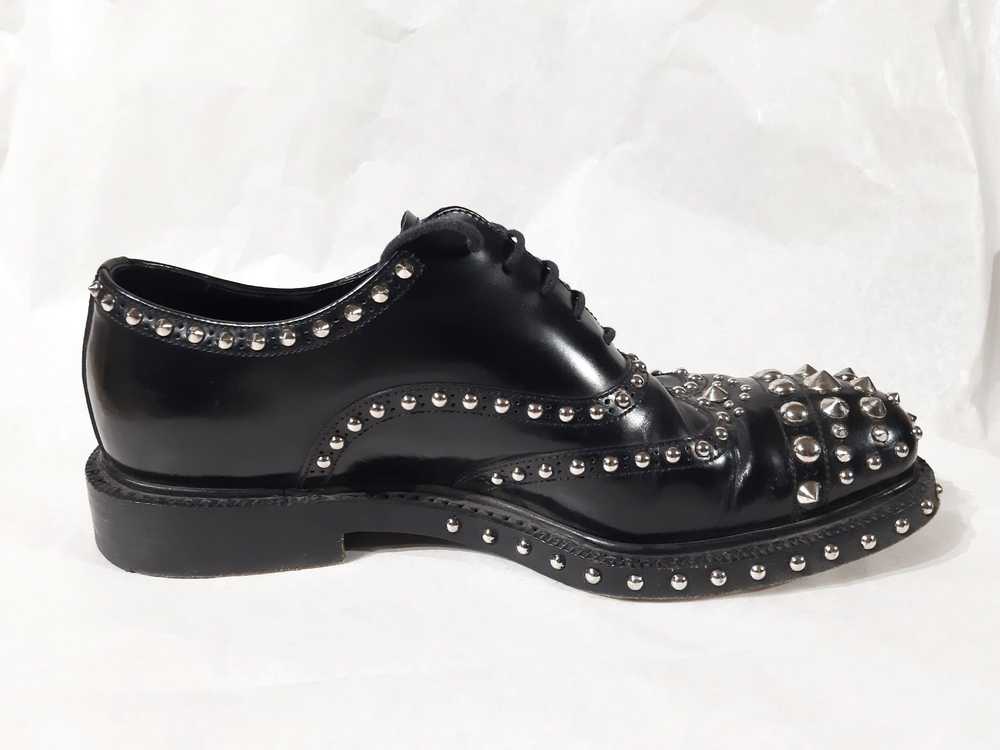 Prada FW 2009 Runway Studded Leather Derby Shoes - image 5