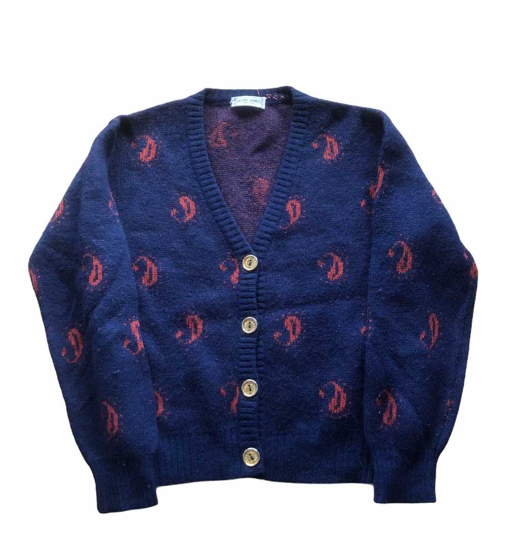 Celine 1980s Celine Paisley Wool Knitted Cardigan - image 1