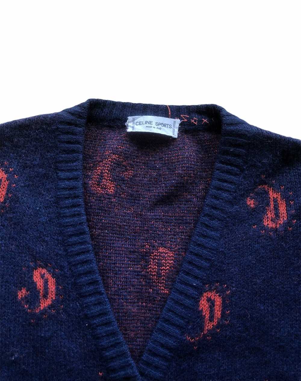 Celine 1980s Celine Paisley Wool Knitted Cardigan - image 2