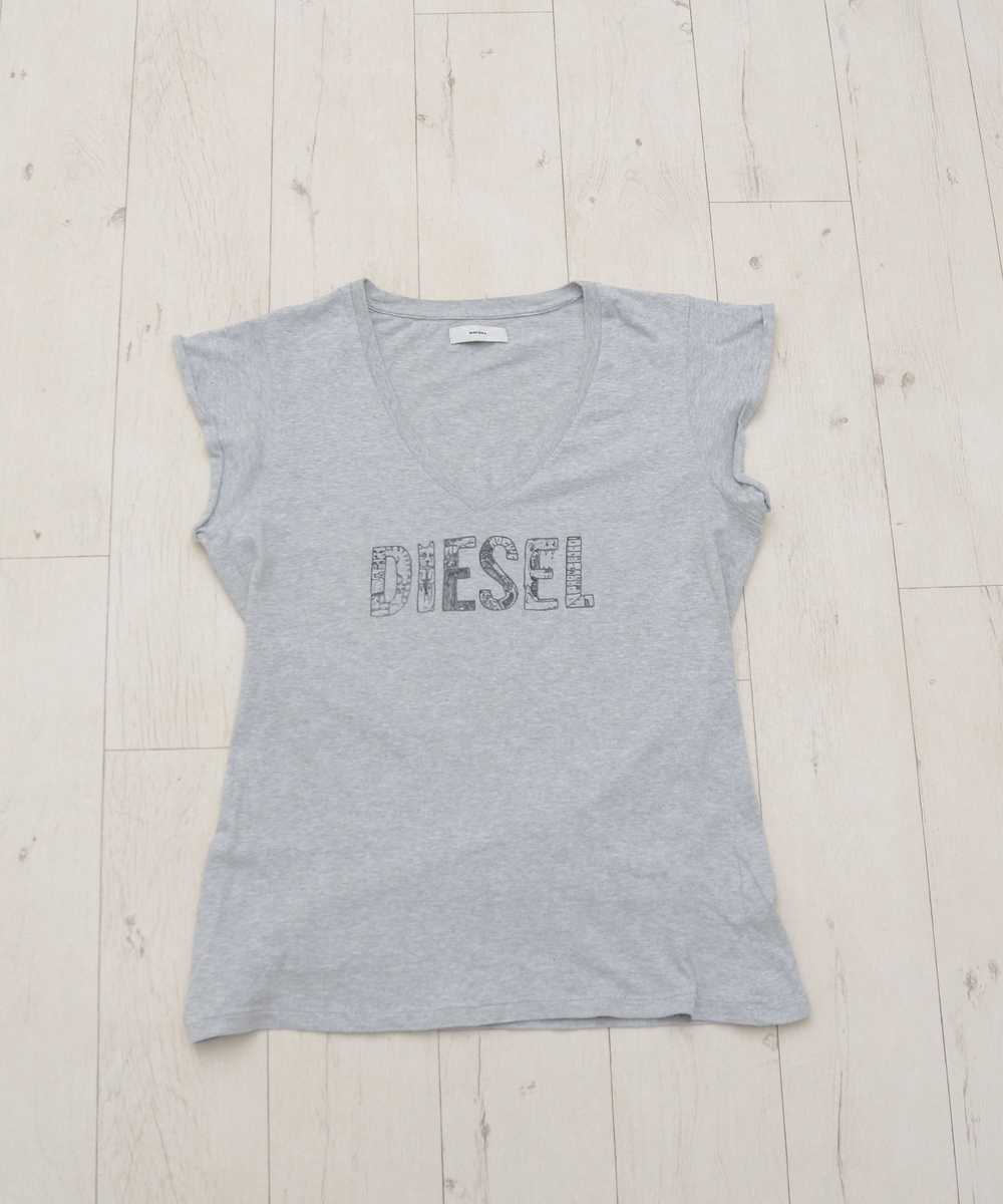 Diesel × Vintage Vintage Diesel Gray T-shirt Big … - image 1