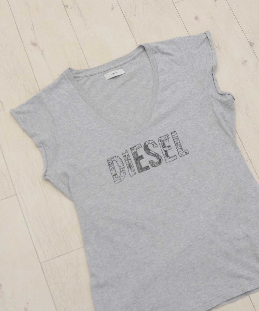 Diesel × Vintage Vintage Diesel Gray T-shirt Big … - image 2