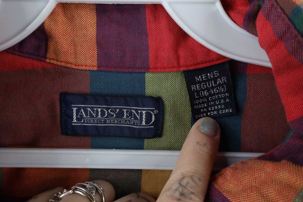 Lands End × Vintage Vintage 90s Lands End Madras … - image 5