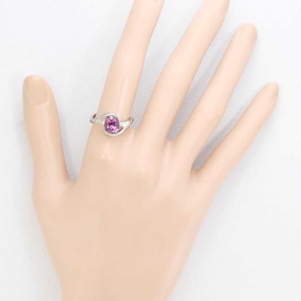 Other Other K18 White Gold Garnet Ring 13 Metal R… - image 3