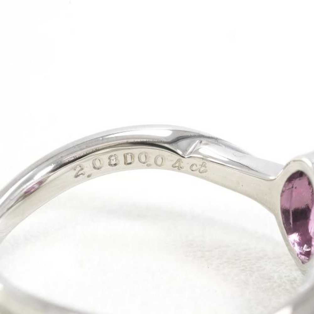 Other Other K18 White Gold Garnet Ring 13 Metal R… - image 7