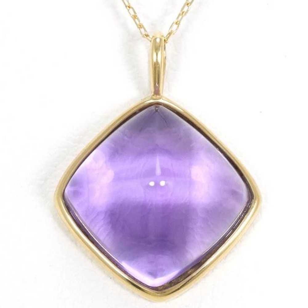 Other Other K18 Yellow Gold Amethyst Necklace Met… - image 1