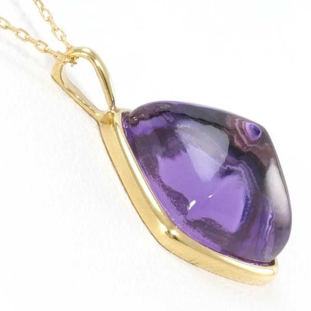 Other Other K18 Yellow Gold Amethyst Necklace Met… - image 2